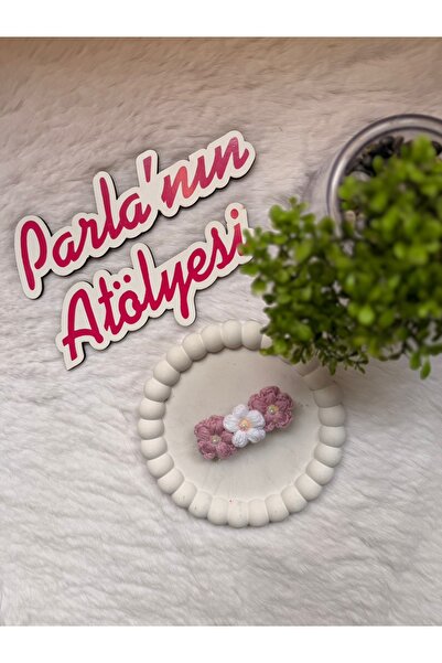 SOFT 2-dijelna kopča sa kopčom Pleteno si ručno rađeni pleteni ružičasti cvet