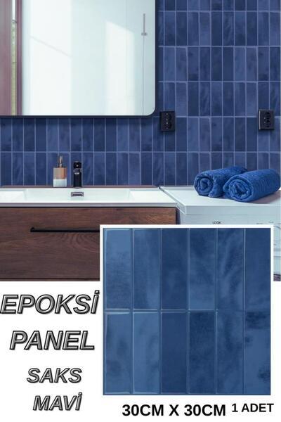 ozbience 30x30 cm Saks Mavi 3D Epoksi Duvar Paneli, Şık ve Modern Dekorasyon