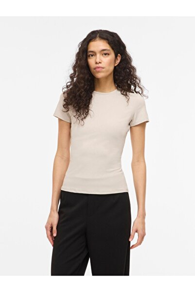 VILA Oberteil mit kurzen Ärmeln VIKENZA Rundhals