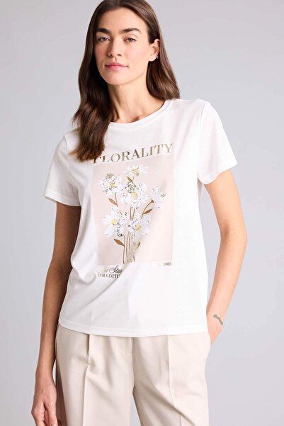 DeFacto Crew Neck Floral Short Sleeve T-Shirt H2032Ax26Sm