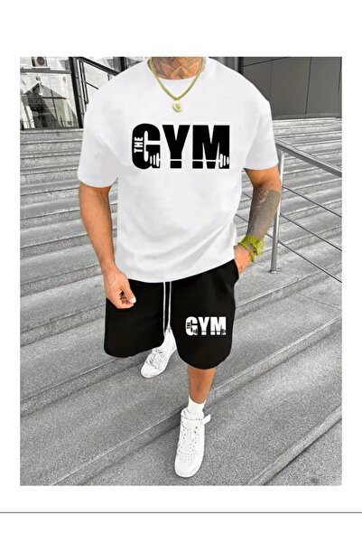 LAND MODA MUŠKI TRENING KOMPLET SA ŠTAMPOM - MAJICA, KRATKE HLAČE, GORNJI I D...