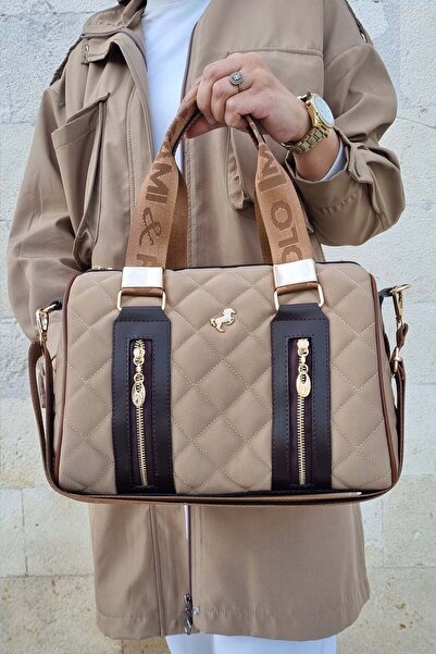 ÇANTAM GELSİN Polo Women's Quilted Large Size Hand and Shoulder Cylinder Mode...