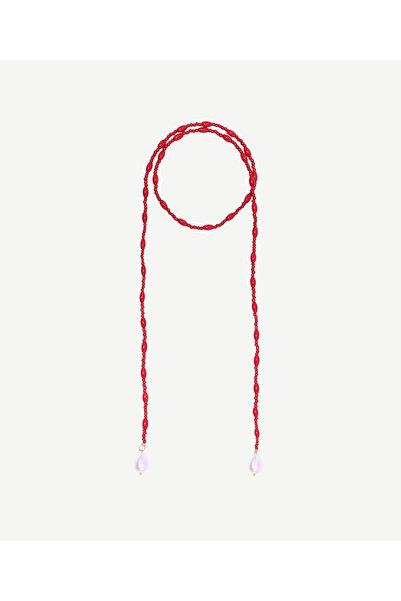 Yargıcı Mayorka İnci Detaylı Uzun Mercan Kolye