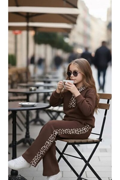 Leopar Desen Fular Detaylı Takım 4-12 yaş