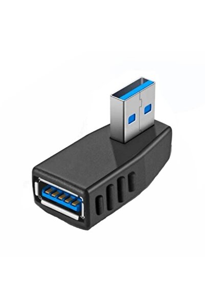 Derwell Usb 3.0 Sağ Açılı Konnektör Erkek Dişi 90 Derece Uzatma Adaptörü Yüks...