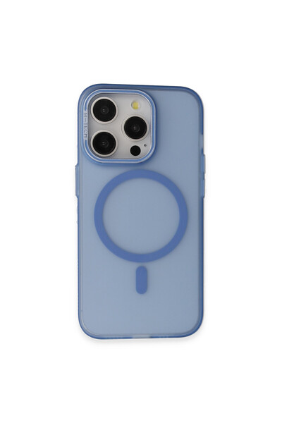 iPhone 15 Pro Frost Standlı Magsafe Kapak - Sierra Blue