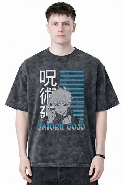 SEVBANO Design Gojo Satoru Jujutsu Kaisen Anime Printed Unisex Oversized Vint...