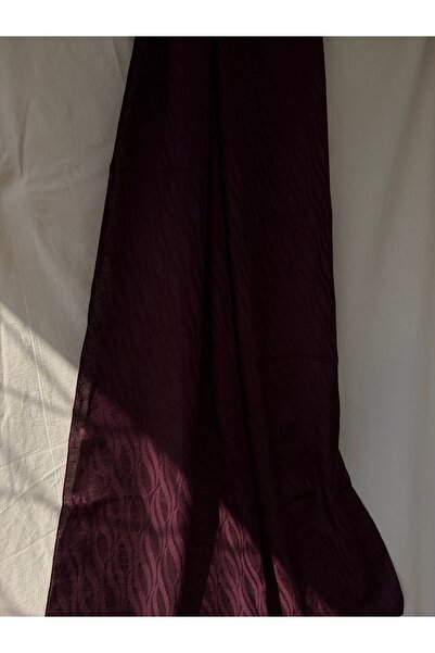 Mehru Scarfs Dalga Desen İtalyan Jakar - Mürdüm Şal – Kaymaz Doku – Yazlık/Kı...