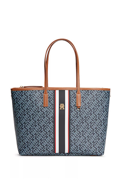 Tommy Hilfiger Women's Monogram Th Logo Detailed Stripe Flag Patterned Zipper...