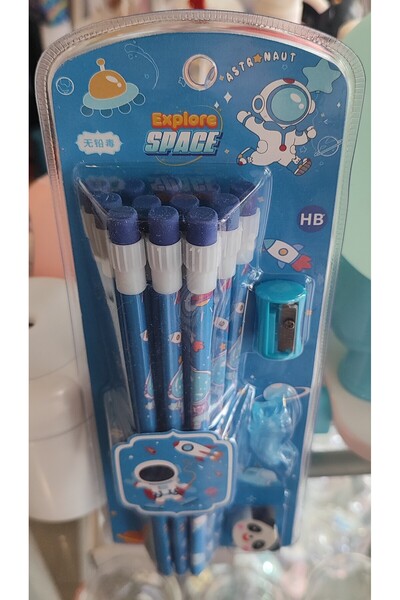 ada çanta kırtasiye Astronaut Model 12-Piece Pencil Set with Eraser Ad80280