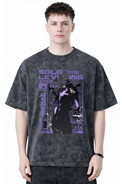 SEVBANO Solo Leveling Arise Sung Jin Woo Anime Printed Unisex Oversized Vinta...