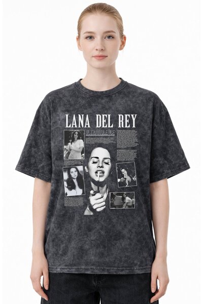 SEVBANO Lana Del Rey Singer Printed Unisex Oversized Vintage Washed T-Shirt