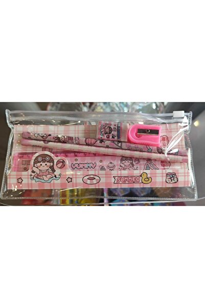 ada çanta kırtasiye مجموعة أقلام رصاص للطلاب، وممحاة، ومبراة أقلام، ومسطرة AD...