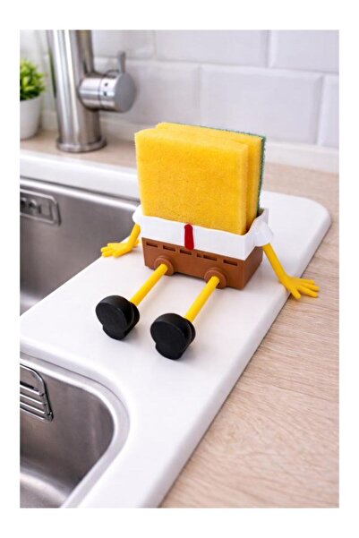 ozbience Eğlenceli Sünger Bob Temalı Lavabo Kenarı Sünger Tutucu, Pratik ve Ş...