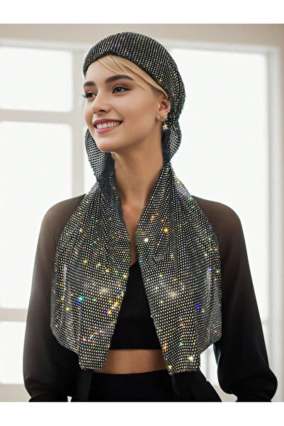 Veille Women's Stone Hairnet Bandana Crystal Stone Hair Accessory Bridal Fest...