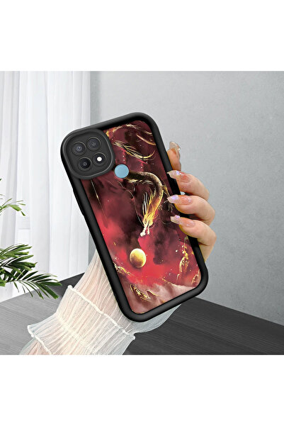 ucuc حافظة سيليكون سوداء متوافقة مع هاتف اوبو A15/A15S، مقاومة للصدمات، نمط ا...