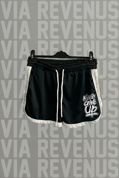 Vordevia Never Give up Printed Women's Sports Running and Fitness Shorts with...