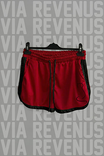 Vordevia Minimal Cat Printed Women's Sports Running and Fitness Shorts with S...