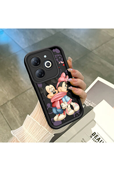 ucuc حافظة سيليكون سوداء متوافقة مع هاتف Infinix Hot 40i، مقاومة للصدمات مع ح...