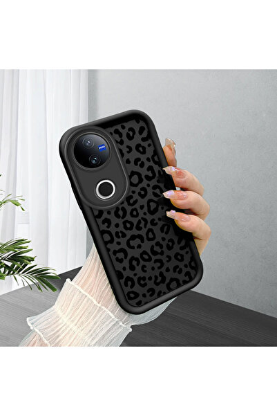 ucuc حافظة سيليكون سوداء متوافقة مع هاتف Vivo V50 مقاومة للصدمات مع حماية للك...