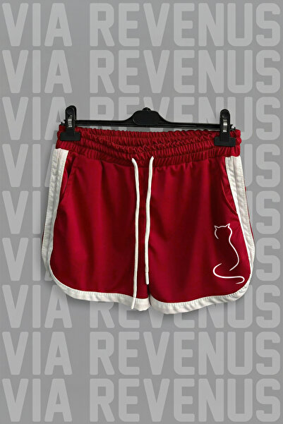 Vordevia Minimal Cat Printed Women's Sports Running and Fitness Shorts with S...