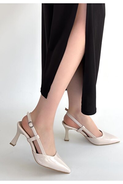 Kanonik Education Piele lacuită bej Hoost pantofi cu toc