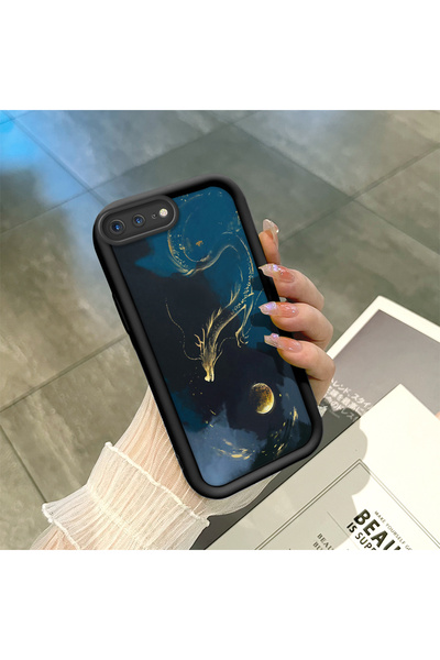 ucuc حافظة سيليكون سوداء متوافقة مع هاتف iPhone 7 Plus/8 Plus، مقاومة للصدمات...