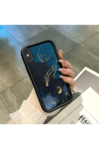 ucuc iPhone X/XS Uyumlu Siyah Silikon Kılıf Darbeye Dayanıklı Kamera Korumalı...