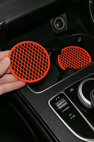 Çiçek Antalya حامل أكواب للسيارة مقاس 6.8 سم أسود أحمر، حامل أكواب من البلاست...