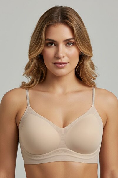 C&City Non-wired Stitch-Free Laser Strap Padded Bra C26235 Skin
