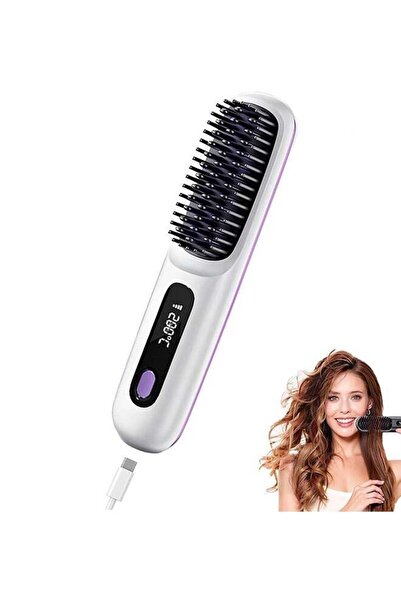 Arabest Cordless Hair Straightener Brush, USB Rechargeable Styler with 3 Temp...
