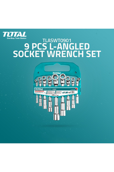 Generic TLASWT0901 9PCS L-Angled Socket Wrench Set CR-V Steel Metric 7-19mm H...