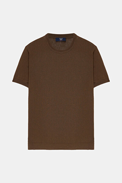 W Collection KAHVE BİSİKLET YAKA T-SHİRT