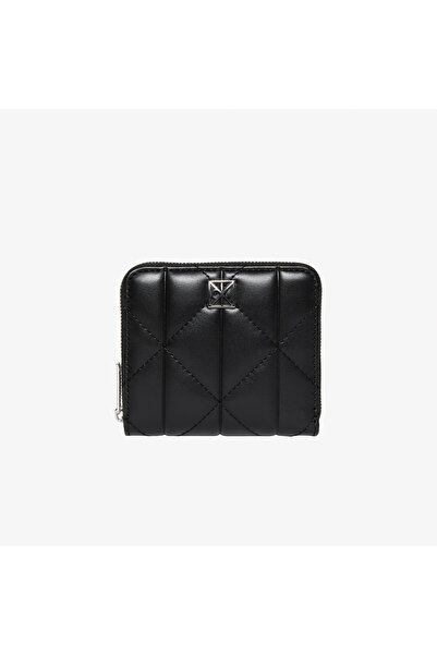 Calvin Klein Quilted Square Zip Around Kadın Siyah Cüzdan