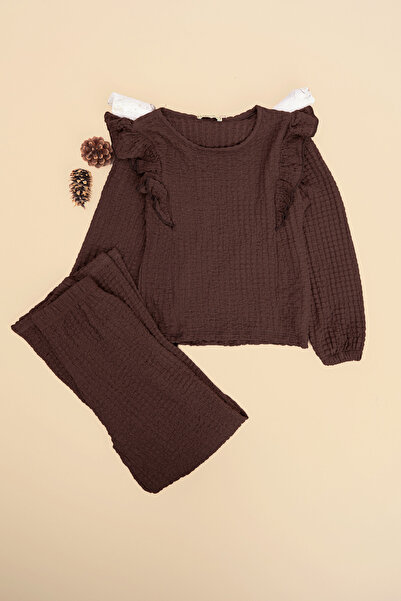 Fulla Moda Dvodelni set za devojčice od nabranog omotanog materijala