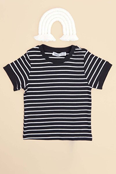 Fulla Moda Prugasto Rebrasto okrugla kragna Devojčina majica