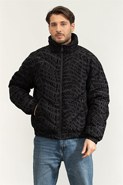 VERSACE JEANS COUTURE NY 50D Pr. All Liquify Flock Erkek Şişme Mont Siyah