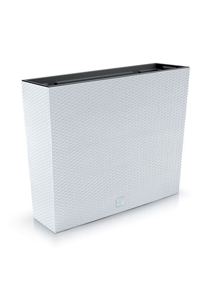 Prosperplast Jardiniera decorativa, imitatie ratan, alb, 58x18x49.8 cm, Rato ...