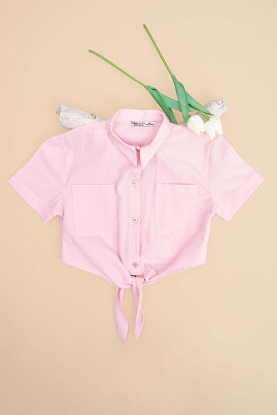 Fulla Moda Prednja Na vezivanje Dvostruka Sa džepovima Skraćeni kroj Košulja ...