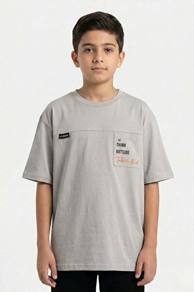 NEWKİDS Think Outside Printed Cotton Boy's T-Shirt