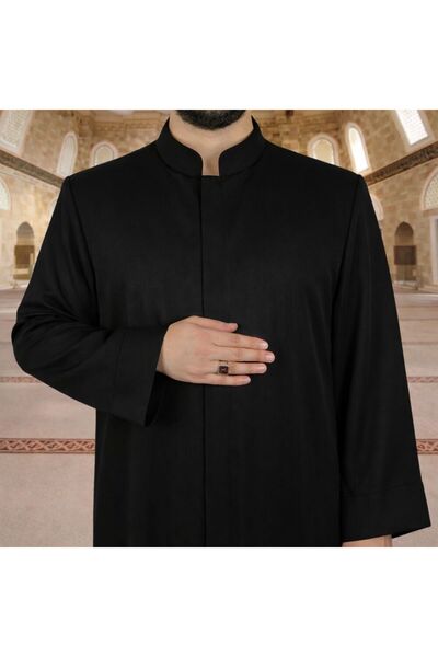 İkranur Semmasi Namaz ve İmam Cübbesi Uzun Siyah Enderun Model