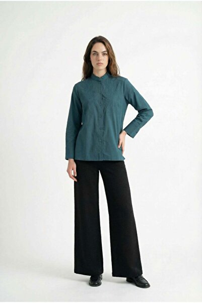 ALLDAY Πουκάμισο με πράσινη κεντητή λεπτομέρεια