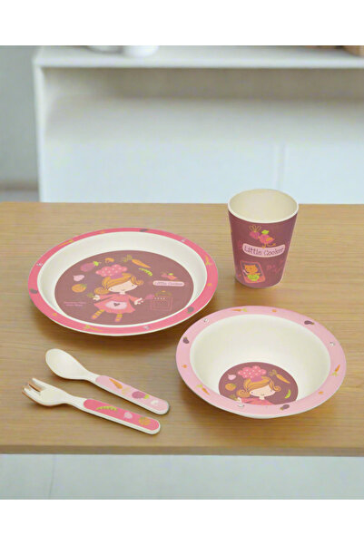 REDTAG Pink Kids Breakfast Set (5 Piece)