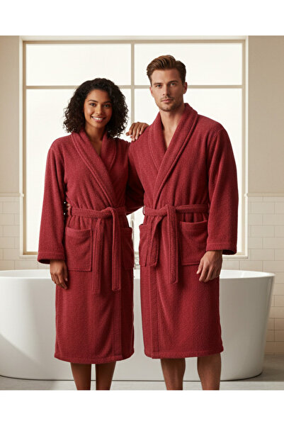 REDTAG رداء حمام كيمونو للجنسين بلون الفوشيا مع حافة مضلّع (مقاس متوسط)