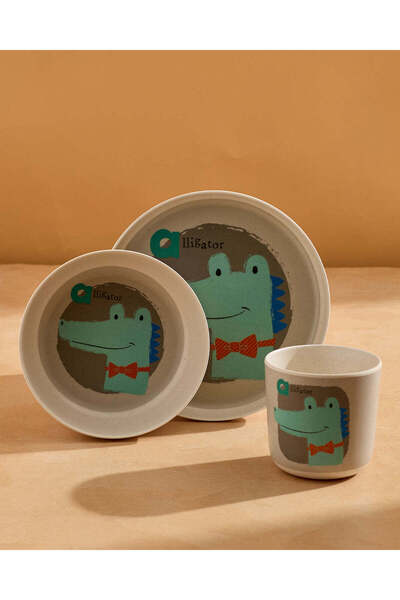 REDTAG طقم إفطار أخضر للأطفال مكون من 3 قطع