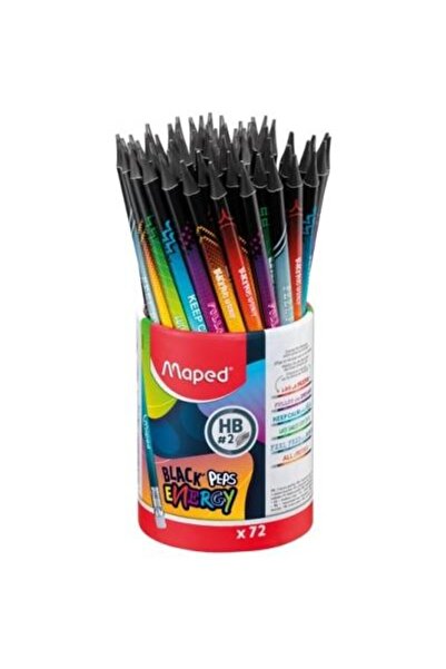 Maped HB graphite pencil with eraser, 72 pcs/set, Bla