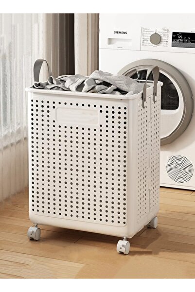 Generic Laundry Basket with Wheels Foldable Laundry Bin Large Capacity Laundr...