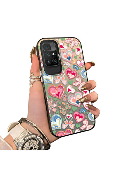 ucuc حافظة حماية من السيليكون الصلب أكريليك درجة متوافقة مع Redmi 10 4G بنمط قلب