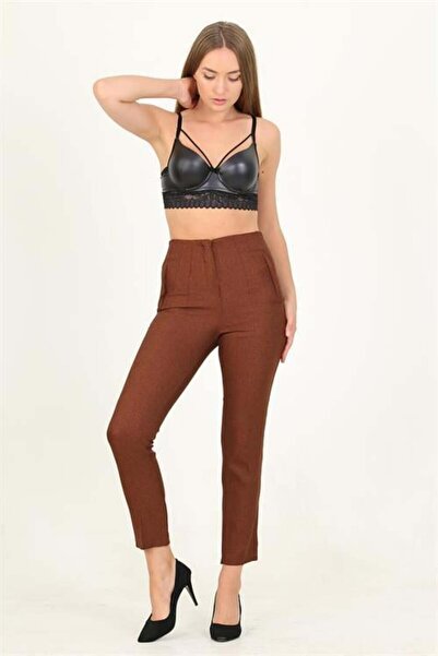 Dipmoda pantaloni de birou pentru femei Tile talie înaltă nou sezon DPQNS029