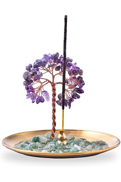 Arabest Incense holder for sticks, healing crystal stone money tree incense b...